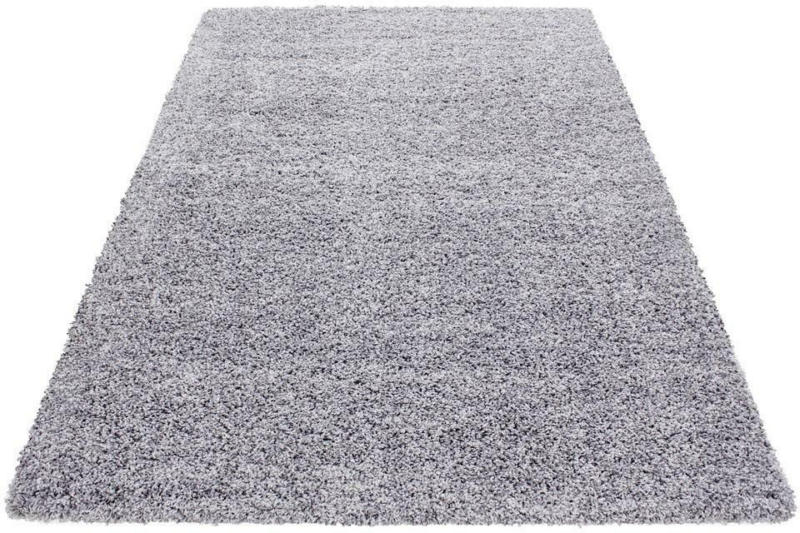 Hochflor Teppich Hellgrau Life 60x110 cm