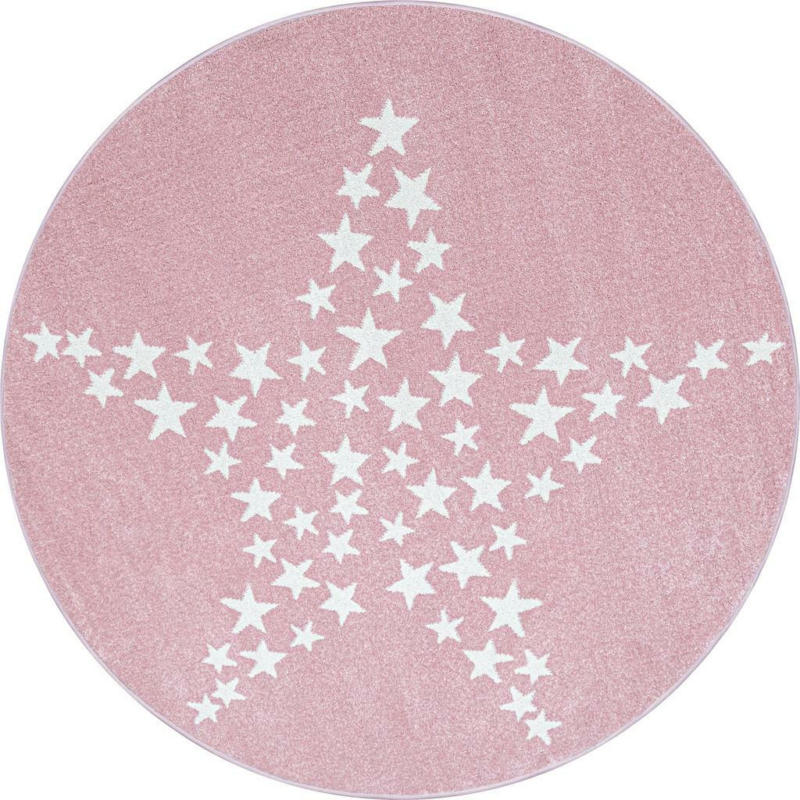 Kinderteppich Rund Stern Pink Bambi ⌀ 160 cm