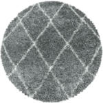 Möbelix Hochflor Teppich Grau Alvor Rund ⌀ 200 cm