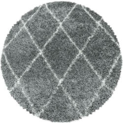 Hochflor Teppich Grau Alvor Rund ⌀ 200 cm