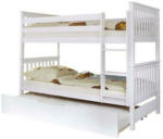 Möbelix Etagenbett Sammy Weiß Kiefer Massiv 90 cm mit Bettkasten