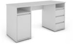 Möbelix Schreibtisch mit Stauraum B 138cm H 75cm Loop, Weiß