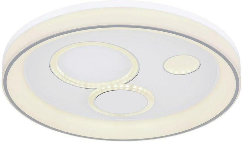LED-Deckenleuchte Roba D: 49cm Chromfarben/Weiss