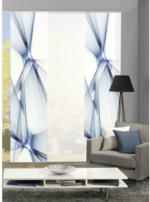 Möbelix Vorhang mit Paneelwagen Franklin B: 180cm, Blau/Weiß