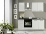Möbelix Küchenzeile Belluna mit Geräten 195 cm Weiß/Grau Modern