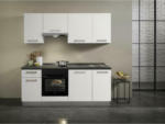 Möbelix Küchenzeile Belluna mit Geräten 210 cm Weiß/Grau Elegant
