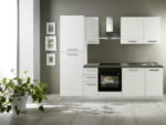 Möbelix Küchenzeile Belluna mit Geräten 255 cm Weiß/Eiche Elegant