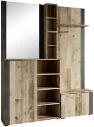 Garderobe Barry Old Wood / Anthrazit B 150 cm Mit Spiegel