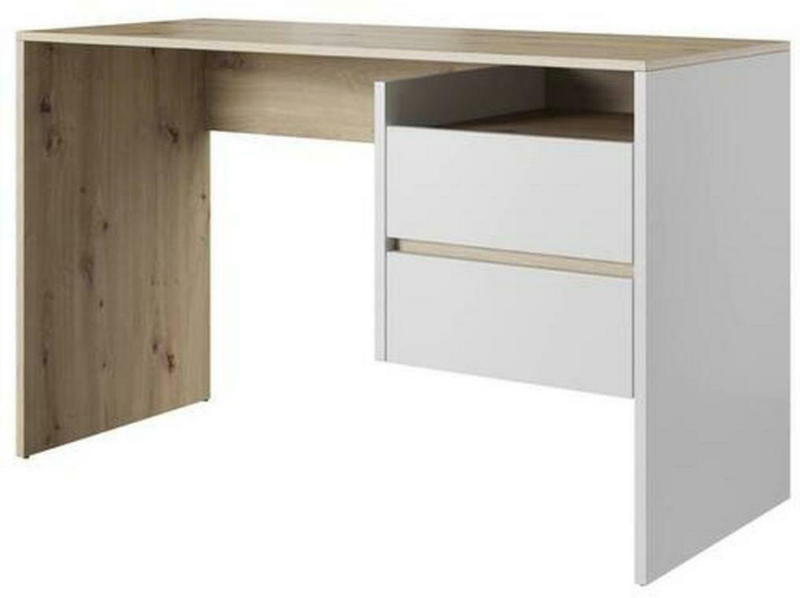 Schreibtisch mit Stauraum B 125cm H 75,5cm Paco Eiche/Weiß