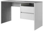 Möbelix Schreibtisch mit Stauraum B 125cm H 75,5cm Paco Beton/Weiß