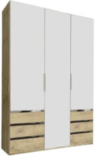 Möbelix Drehtürenschrank mit Schubladen 150cm Level 36a, Eichendekor