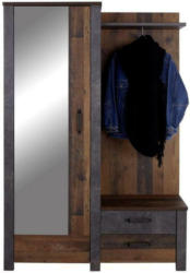 Garderobe Ontario Old Style/ Beton B: 128,6 cm Mit Spiegel