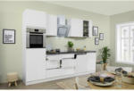 Möbelix Küchenzeile Premium mit Geräten 280 cm Weiß Elegant