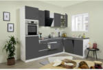 Möbelix Küchenzeile Premium mit Geräten 280 cm Weiß/Grau Modern
