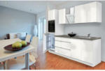 Möbelix Küchenzeile Premium mit Geräten 270 cm Weiß Hochglanz