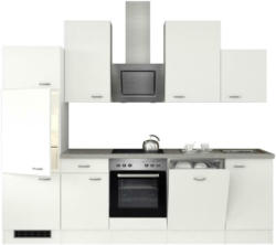 Küchenzeile Wito mit Geräten 280 cm Weiß/Grau Modern