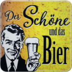 Möbelix Glasuntersetzer Aus Kork Der Schöne und Das Bier 9,5x9,5 cm