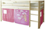 Möbelix Spielbett Malte Pink Kiefer Massiv 90 cm Vorhang Leiter