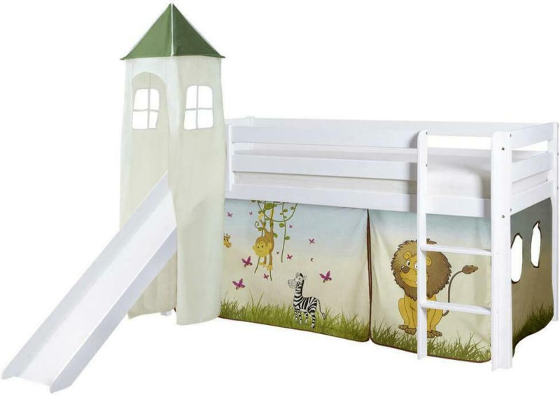 Spielbett Kasper Multicolor Kiefer Massiv 90 cm Leiter