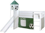 Möbelix Spielbett Kasper Weiß/Grün Kiefer Massiv 90 cm Rutsche