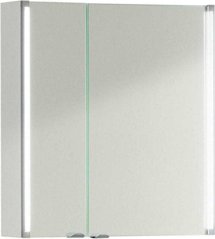 Spiegelschrank mit Türdämpfer + LED-Line B: 61 cm Weiß