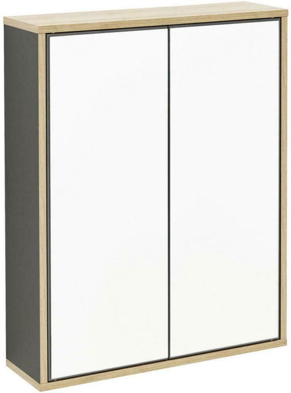 Spiegelschrank Push-To-Open Finn B: 60cm, Anthrazit+eiche