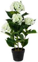 Möbelix Kunstpflanze Hortensie Weiß H: 92 cm mit Topf
