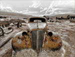 Möbelix Leinwandbild Lost Car Oldtimer Braun/Rostfarben 77x57 cm