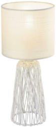 Tischlampe Rovale Weiß mit Textil-Lampenschirm