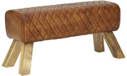 Garderobenbank B: 89 cm Gepolstert Braun