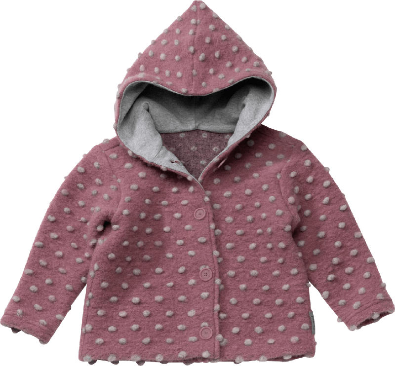 ALANA Kinder Walkjacke, Gr. 110/116, in Schurwolle und Bio-Baumwolle, altrosa