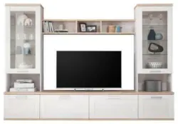 Wohnwand 'Romance 2' , weiß, eiche