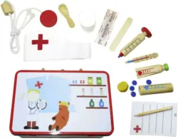 Spielkoffer Arzt aus Holz, 13-teilig