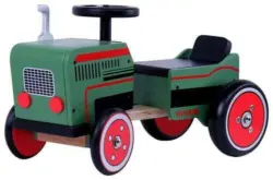Kindertraktor Farm aus Birke in Grün/Rot