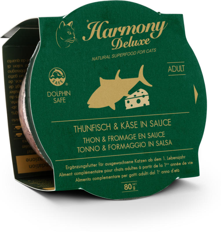 Harmony Cat Deluxe Cup Adult Thunfisch & Käse in Sauce 24x80g