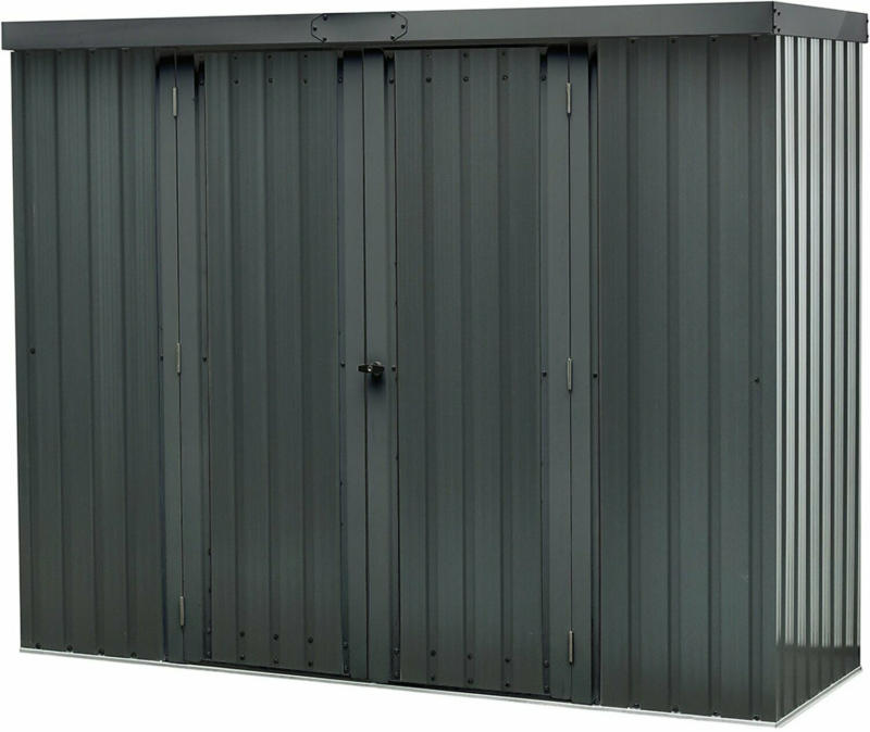 Floraworld Geräteschrank mit Flachdach Anthrazit 226 cm x 81 cm