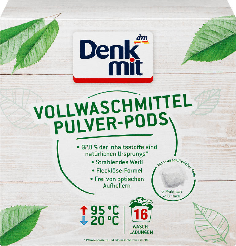 Denkmit Vollwaschmittel Pulver Pods