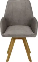 mömax Armlehnstuhl aus Eiche massiv in Grau