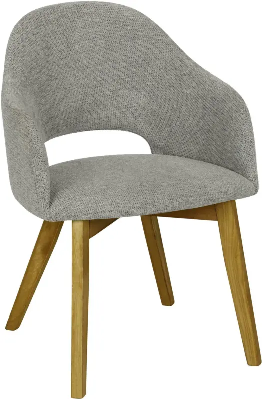 Armlehnstuhl aus Eiche massiv in Grau