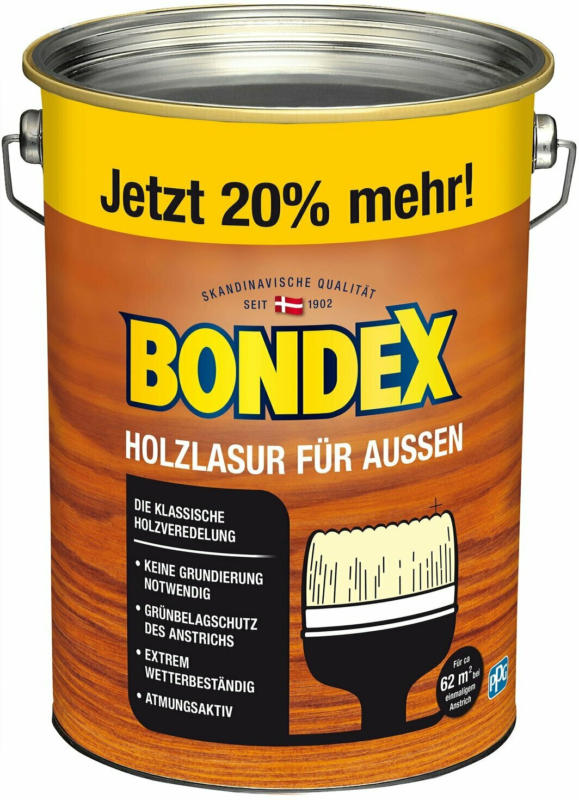 Bondex Holzlasur für Außen Teak seidenglänzend 4,8 l