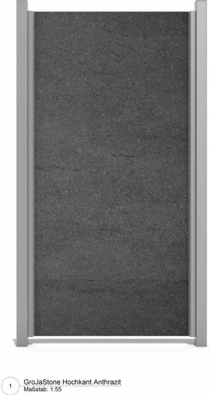 GroJa Stonefence Keramik-Sichtschutzzaun 120 cm x 180 cm Anthrazit