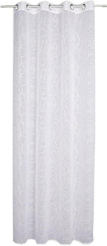 Vorhang Mit Ösen Laurena B: 140 cm Weiß