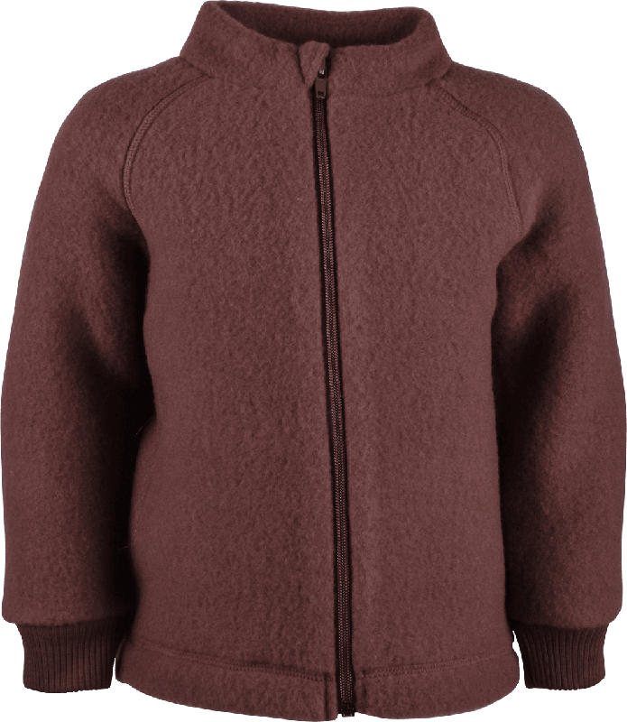 Mikk-Line Kinder Wollfleece-Jacke, Gr. 98/104, mit Wolle, braun