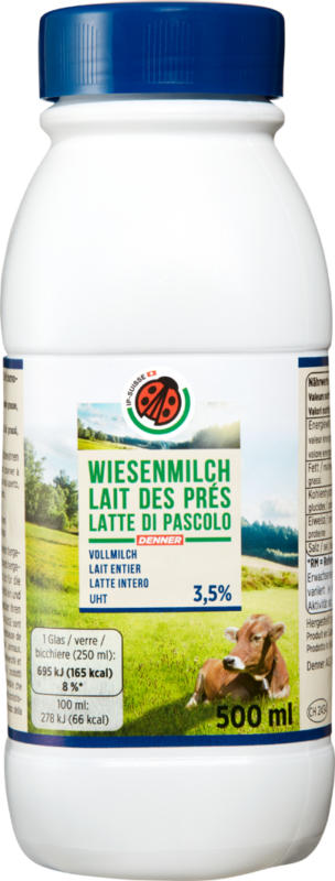 IP-SUISSE Wiesenmilch Vollmilch , UHT, 3,5% Fett, 500 ml