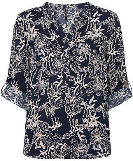 Damen-Bluse mit Krempel-Ärmeln