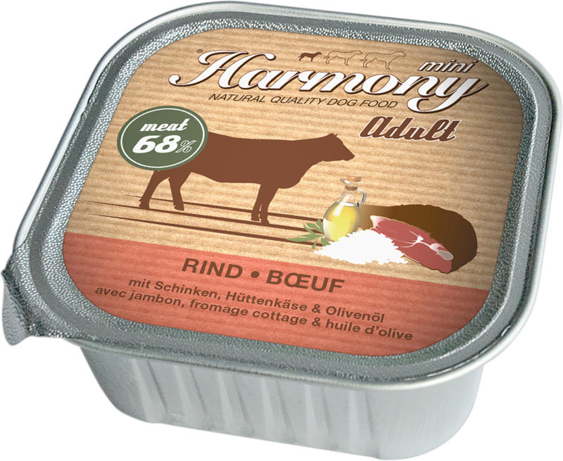 Harmony Dog Natural Nassfutter Rind & Schinken 11x150g