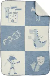 Decke Jaquard in Blau/Weiß ca. 70x100cm