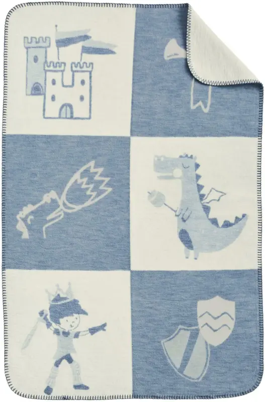 Decke Jaquard in Blau/Weiß ca. 70x100cm