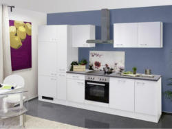 Küchenzeile Lucca mit Geräten 310 cm Weiß Dekor Modern