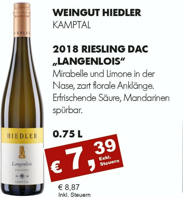 2018 Riesling DAC Langenlois, Hiedler, Kamptal